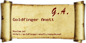 Goldfinger Anett névjegykártya